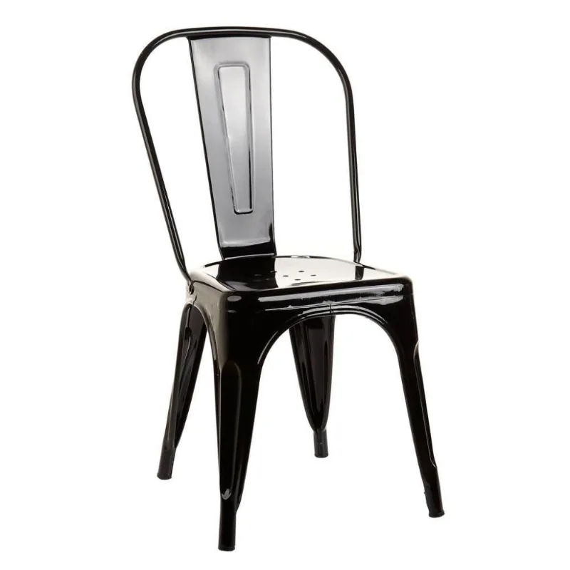 Cadeira De Design Linha Tolix Metal Preto