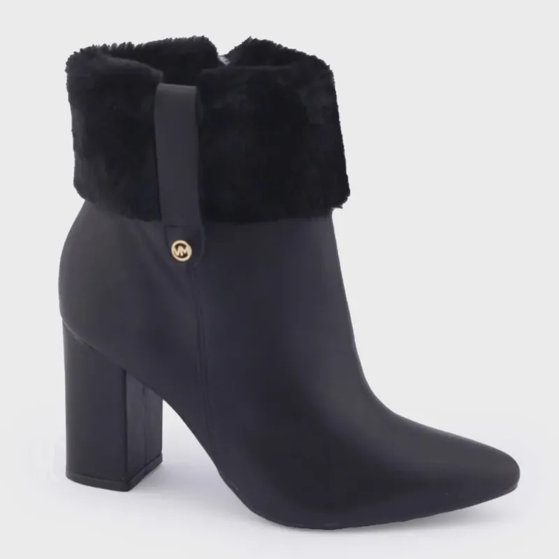 Bota Feminina Via Marte 22-6509 Pelos salto Bloco 7,5cm