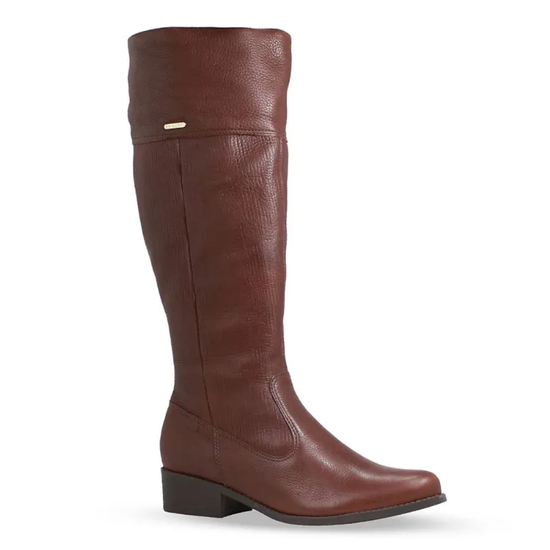 Bota Fem Bottero Cano Longo Burnish Couro Wood 335101