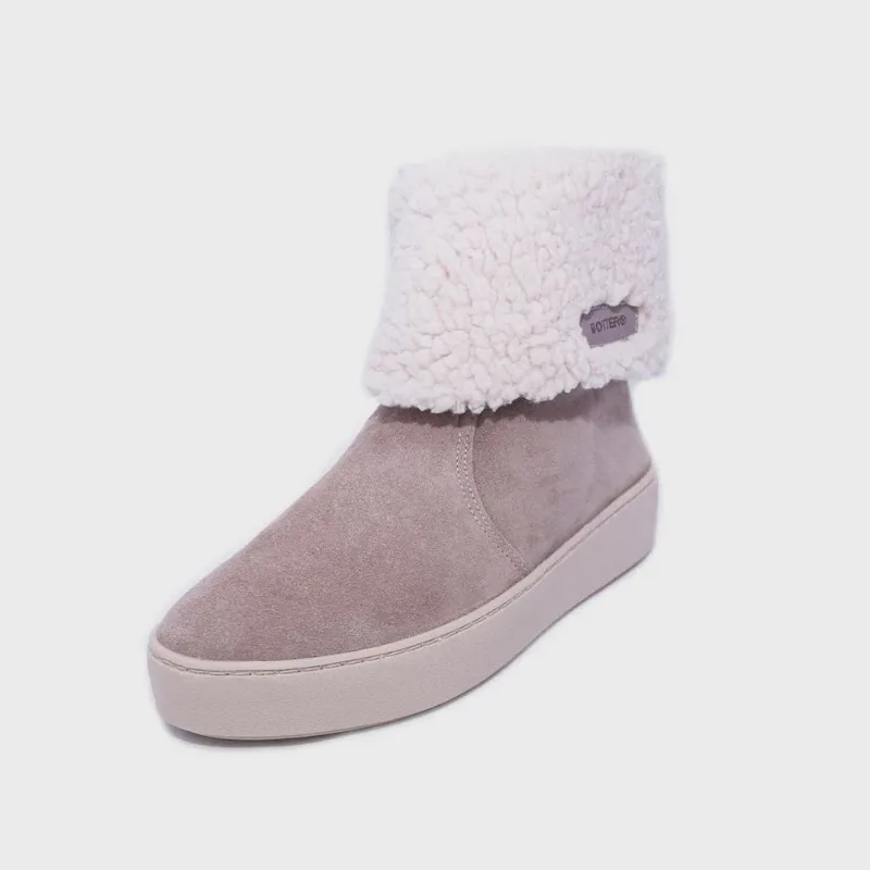 Tênis Feminino Bottero Abotinado ref: 331539 camurca couro com pelo