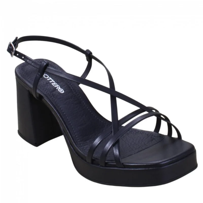 Sandália Fem Bottero Salto Bloco Meia-Pata Preto 342602-20