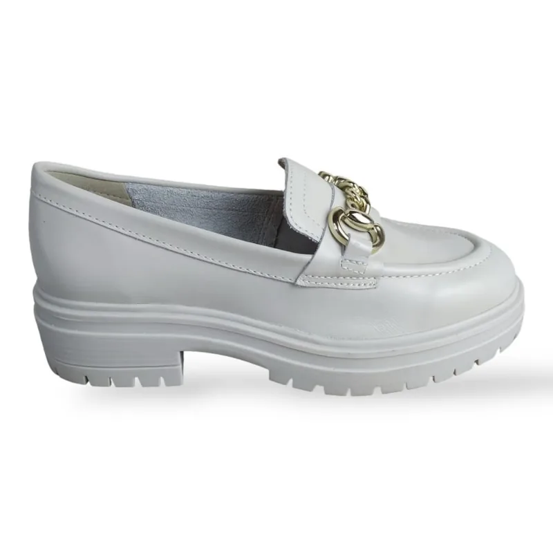 Sapato Mocassim Loafer Bottero Couro Atanado Tratorado Gelo
