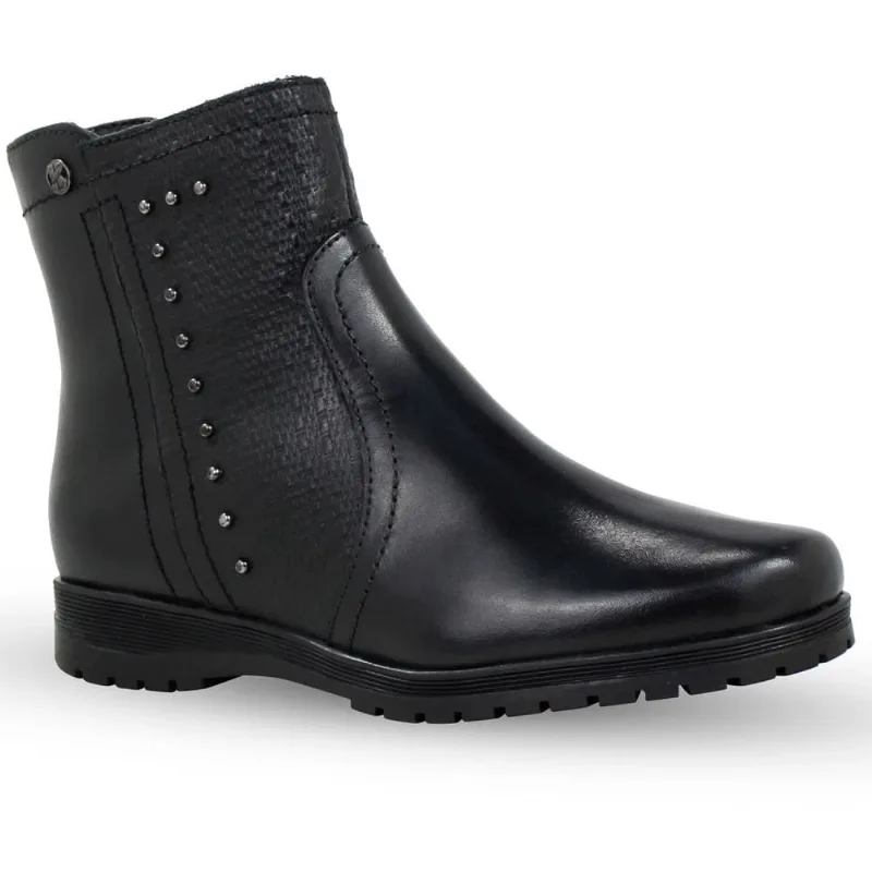 Bota Fem Bottero Cano Baixo Couro Atanado Preto 346702-1