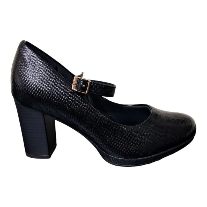 Sapato Feminino Piccadilly Boneca Deise Salto Alto 7,5 Preto