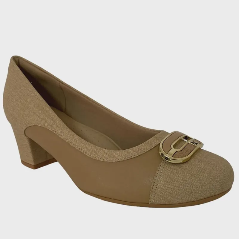 Sapato Salto Médio Piccadilly Feminino Nude