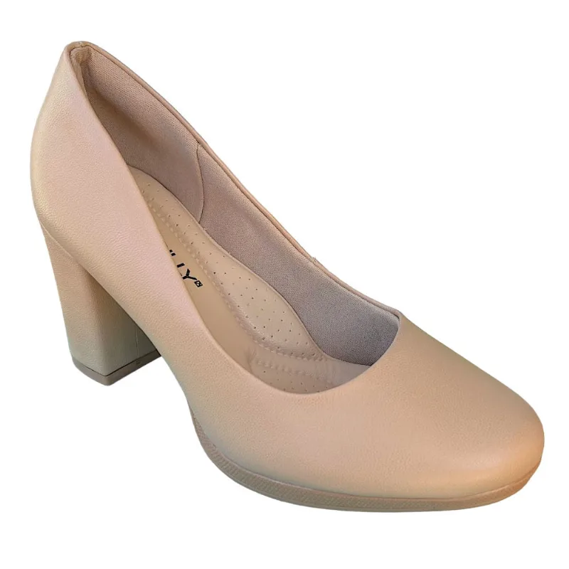 Sapato Scarpin Fem Piccadilly Napa Nude Claro 130185-341