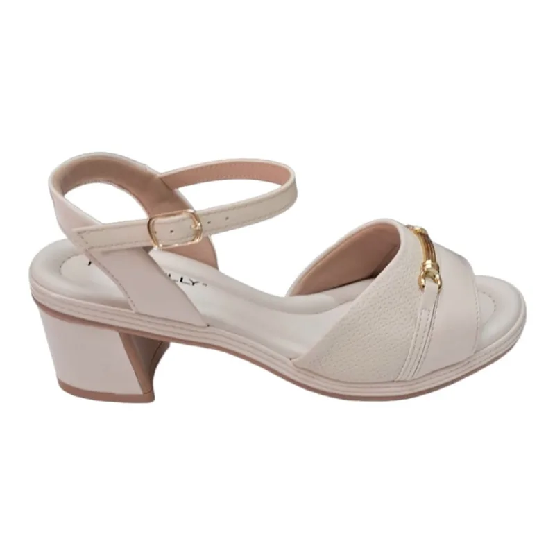 Sandália Feminina Piccadilly Paola Salto Médio 4,5 Off White
