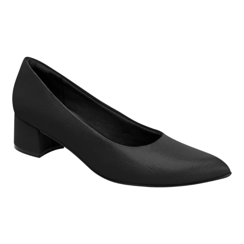 Scarpin feminino piccadilly 739015 bico fino salto bloco 4 cm altura