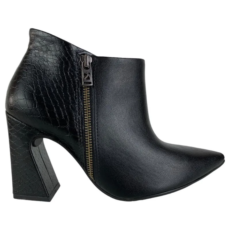 Bota Feminina Piccadilly Cano Curto Salto Alto Bico fino