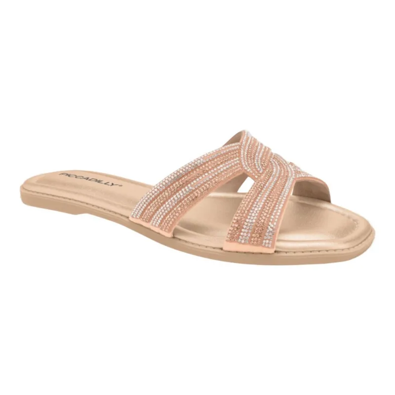 Tamanco Rasteira Piccadilly Conforto com Strass 508050