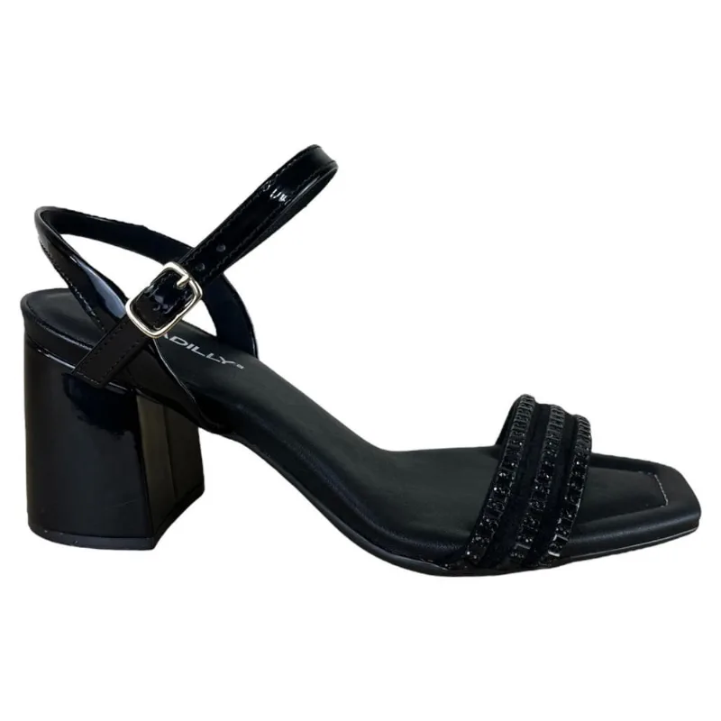 Sandalia Feminina Piccadilly em Verniz Salto Bloco