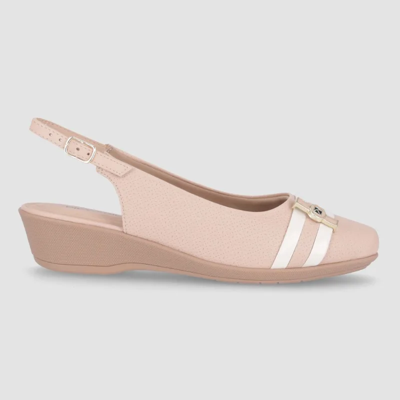 Sapato Slingback Ivone Anabela Médio Rose 37