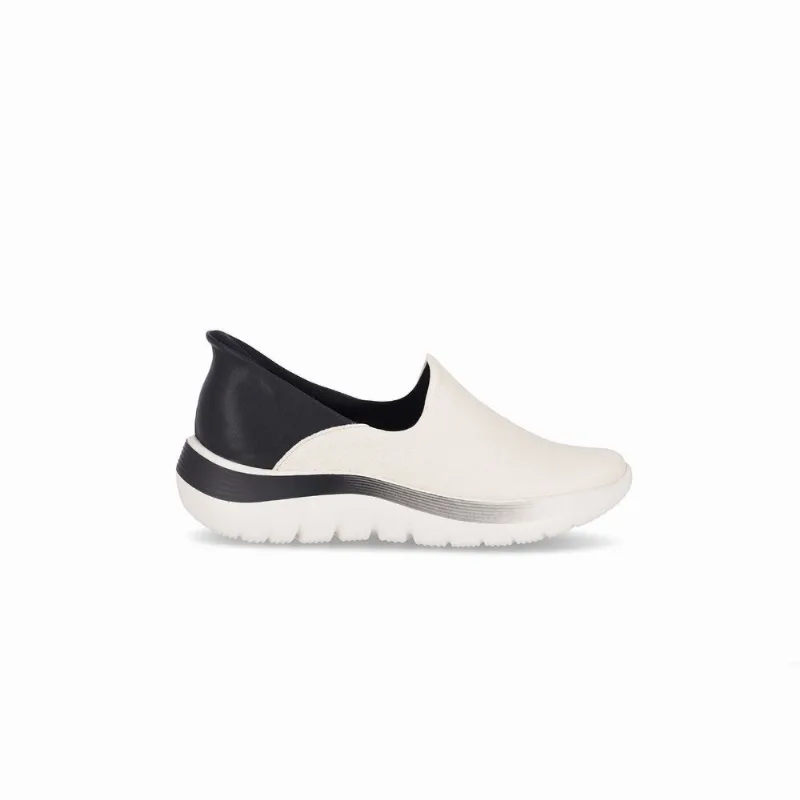 Tênis SlipFit Salto Médio Off White com Preto 37