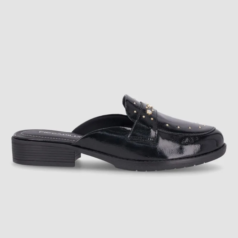Mule Leci Salto Baixo Preto 35