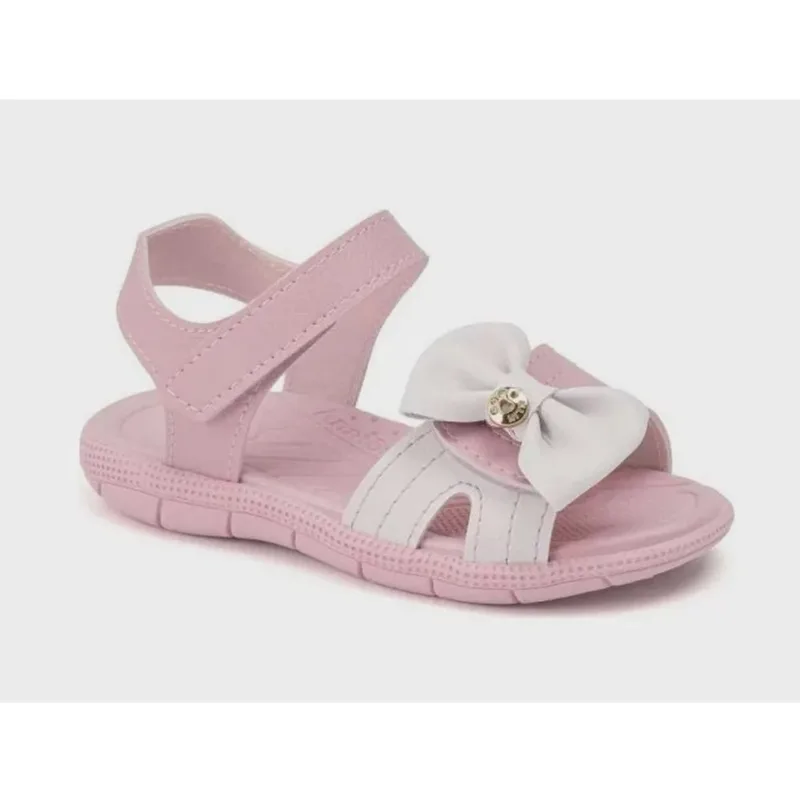 Sandália infantil klin tic tac rosa/off white menina 20 ao 27 antiderrapante