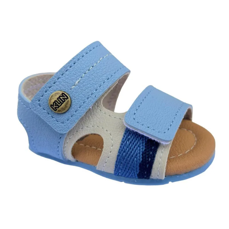 Sandália Menino Klin Papete Cup Cake Azul Claro/Bege 515236