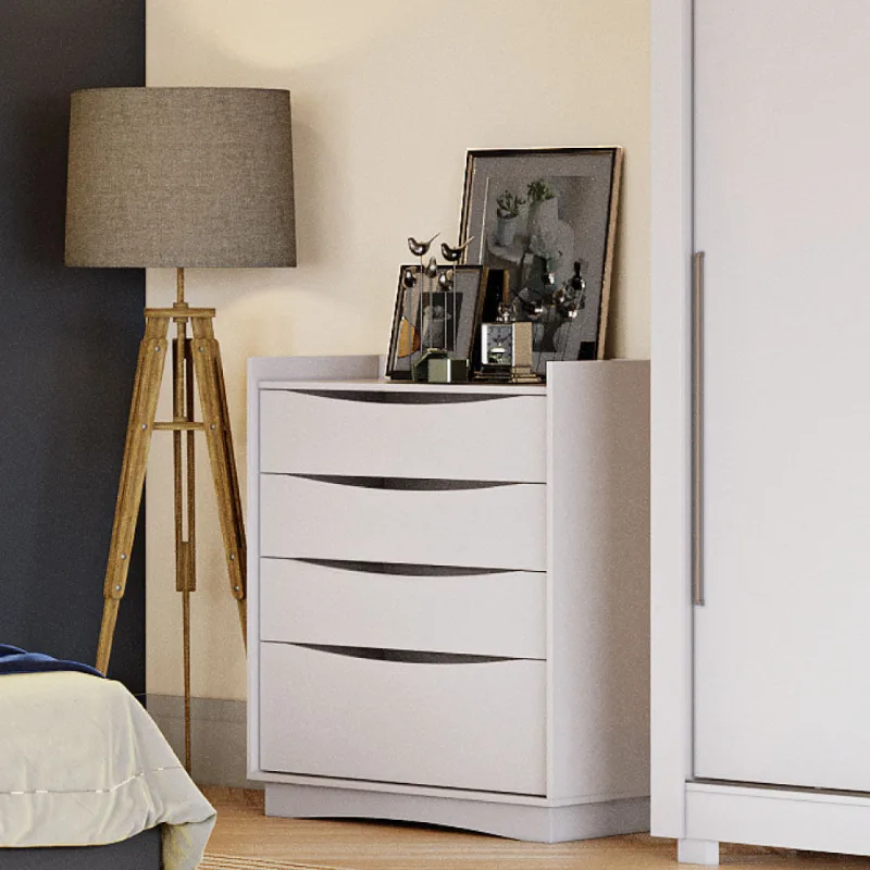 Cômoda com 3 Gavetas e 1 Gavetão - Branco - kappesberg