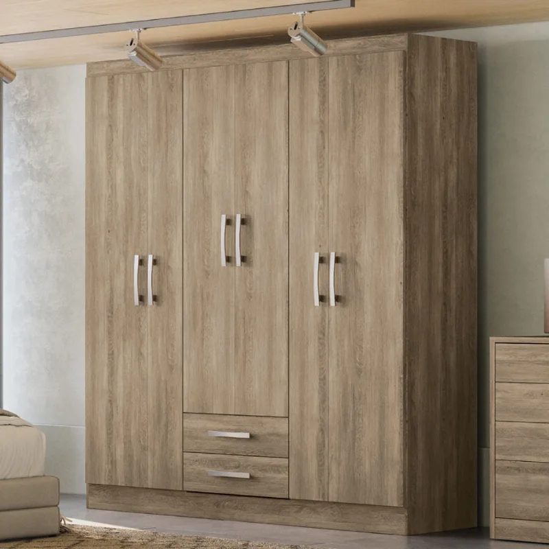 Guarda Roupa com 6 Portas e 2 Gavetas - Nogal