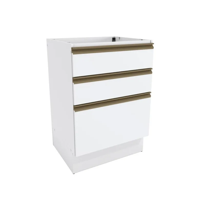 Balcão 3 Gavetas Kappesberg Celeste 100% Mdf Branco 60cm - kappesberg
