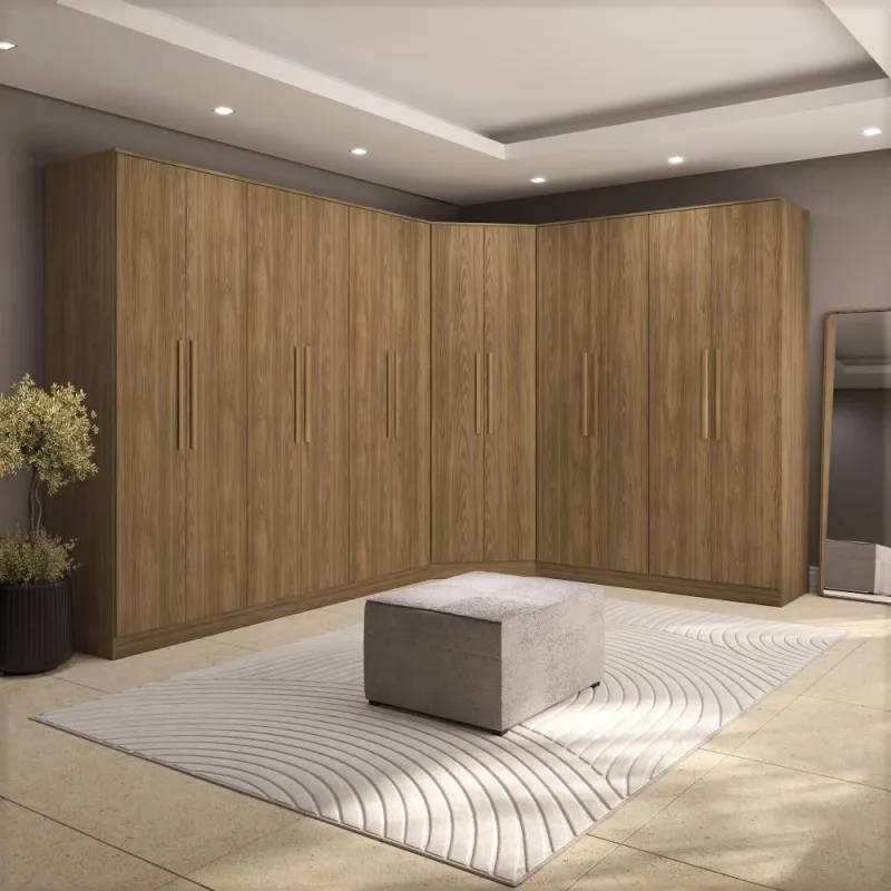 Quarto Modulado Kappesberg Adapt Nogueira 12 Portas - kappesberg - Móveis