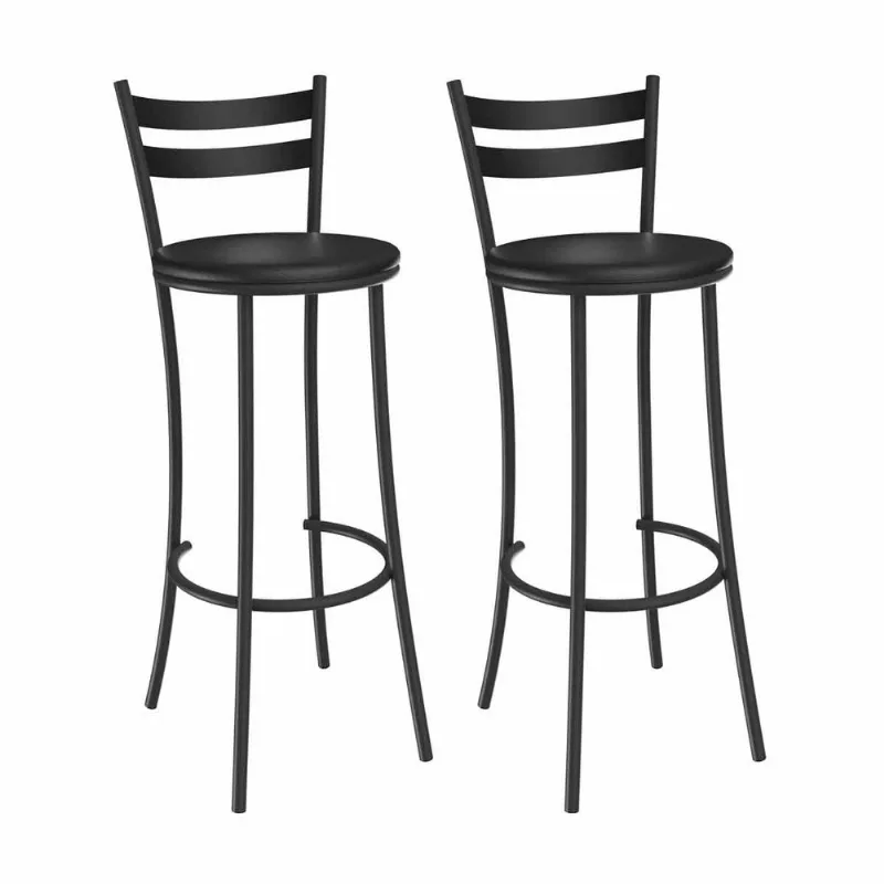 Par de Banquetas Jade Kappesberg Preto Fosco 2 Peças