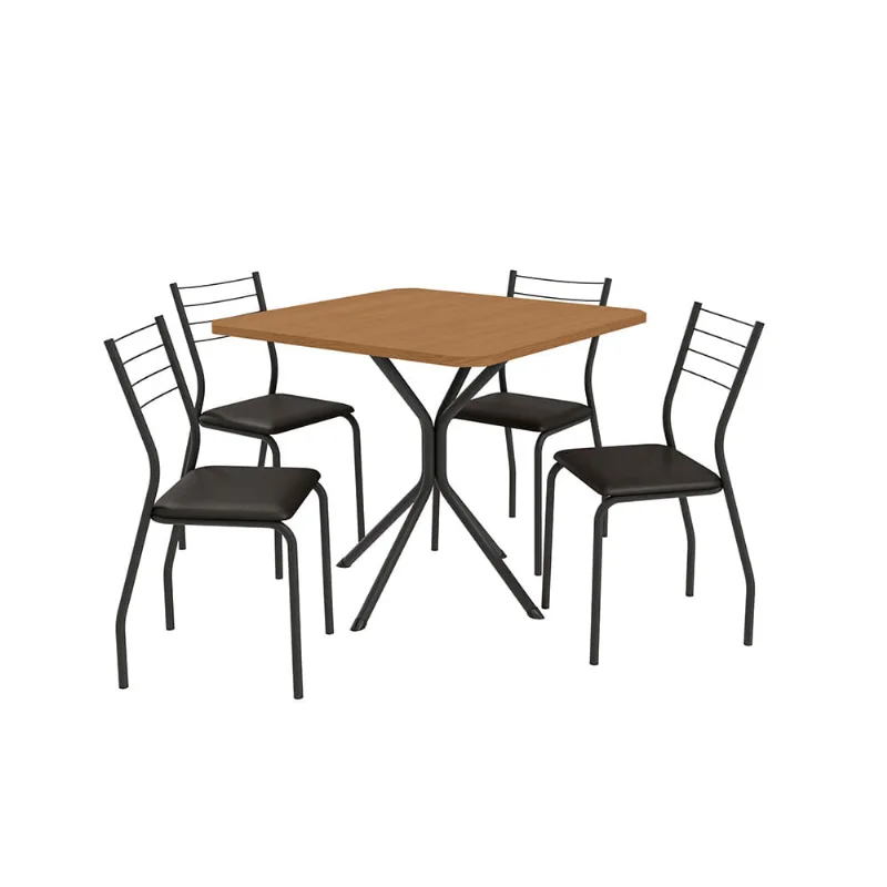 Mesa Volga Com 4 Cadeiras Kappesberg Crome