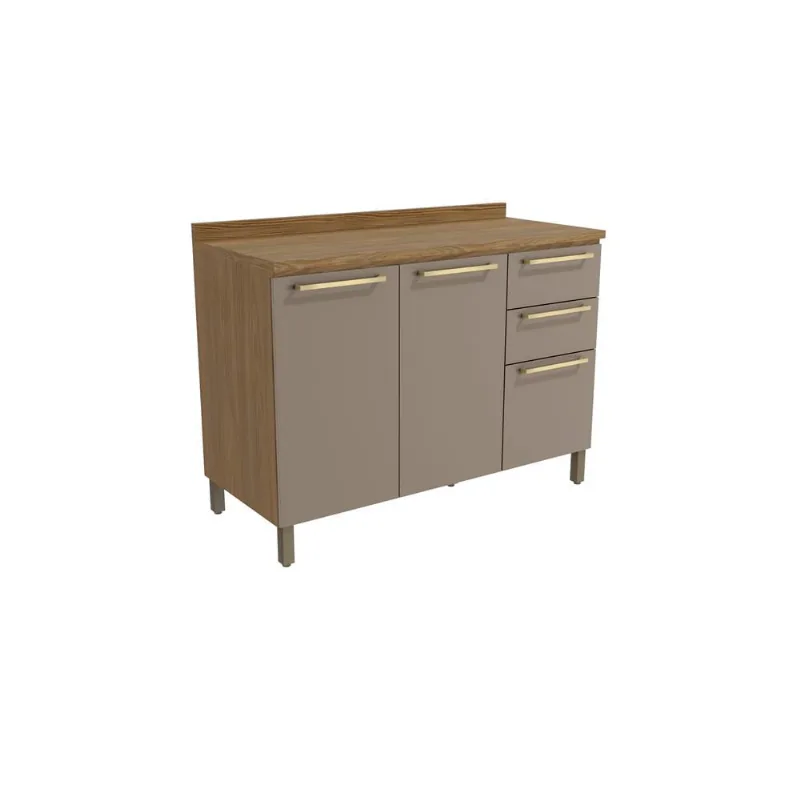 Balcão 2 Portas Com 3 Gavetas 88X120X52Cm M624 Kappesberg