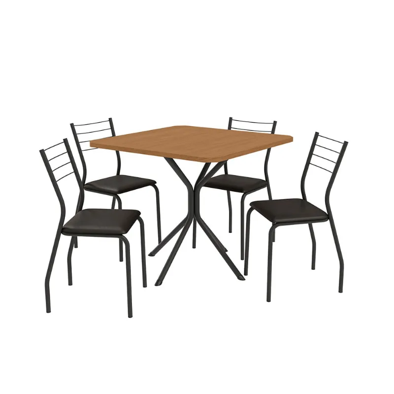 Mesa Iguaçu Com 4 Cadeiras Kappesberg Crome