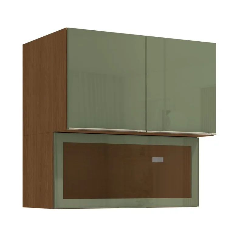 Armário Aéreo 3 Portas com Vidro 80cm Kappesberg AÉREO 3P VIDRO 80CM ACABAMENTO CNVPSB