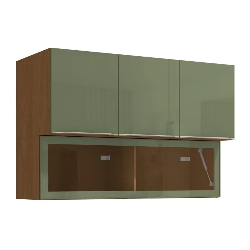 Armário Aéreo 4 Portas com Vidro 120cm Kappesberg AÉREO 4P VIDRO 120CM ACABAMENTO CNVPSB