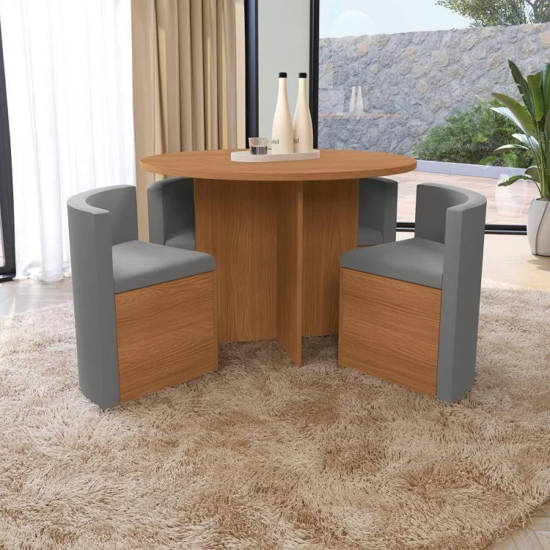 Conjunto Sala De Jantar Nira Kappesberg 4 Cadeiras Veludo Titanio - Kappesberg