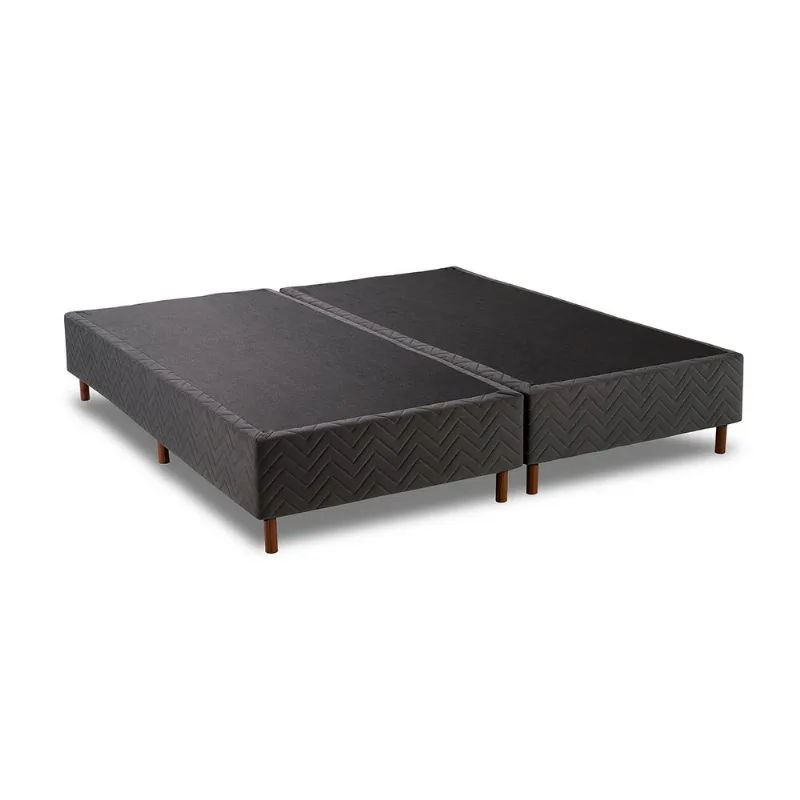 Base Box King Sommier Veludo Deluxe Kappesberg Titânio 193 x 203cm - Kappesberg