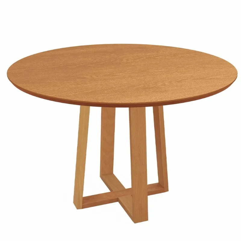Conjunto Mesa de Jantar com Tampo Redondo Kappesberg Canela 120cm Peça