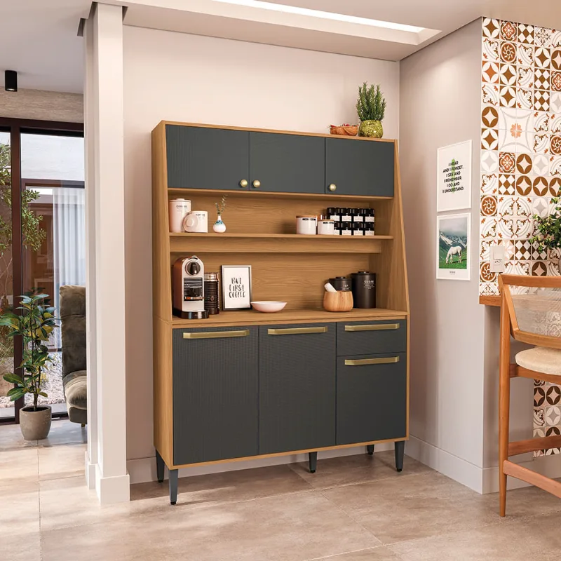 Armário de Cozinha Compacta Anira 120cm 6 Portas 1 Gaveta Kappesberg