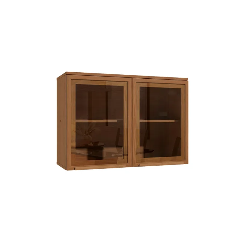 Armário Aéreo 2 Portas de Vidro 80cm Elara Kappesberg Canela - Kappesberg