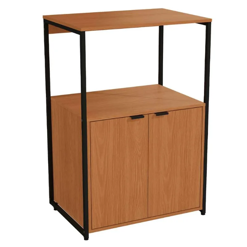 Balcão Multiuso 2 Portas Kappesberg Canela/Preto Fosco Peça - Kappesberg