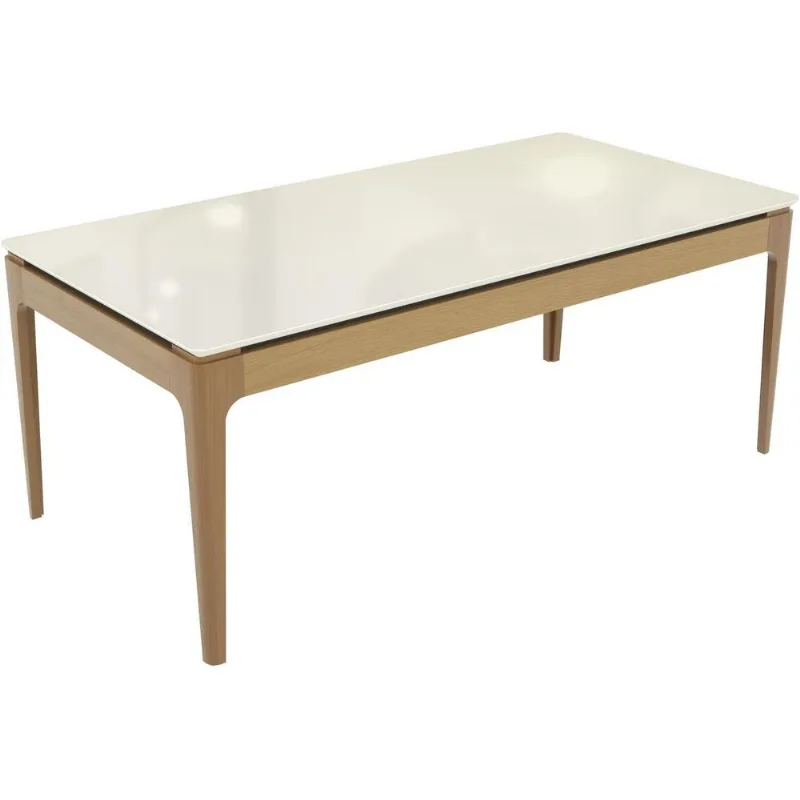 Mesa de Jantar 8 Lugares Retangular Mira Kappesberg Carvalho e Off White200cm - Kappesberg
