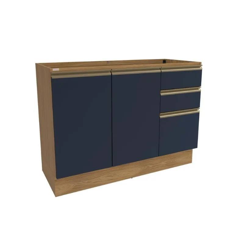 Balcão De Pia Celeste Kappesberg 100% Mdf 2 Portas 3 Gavetas