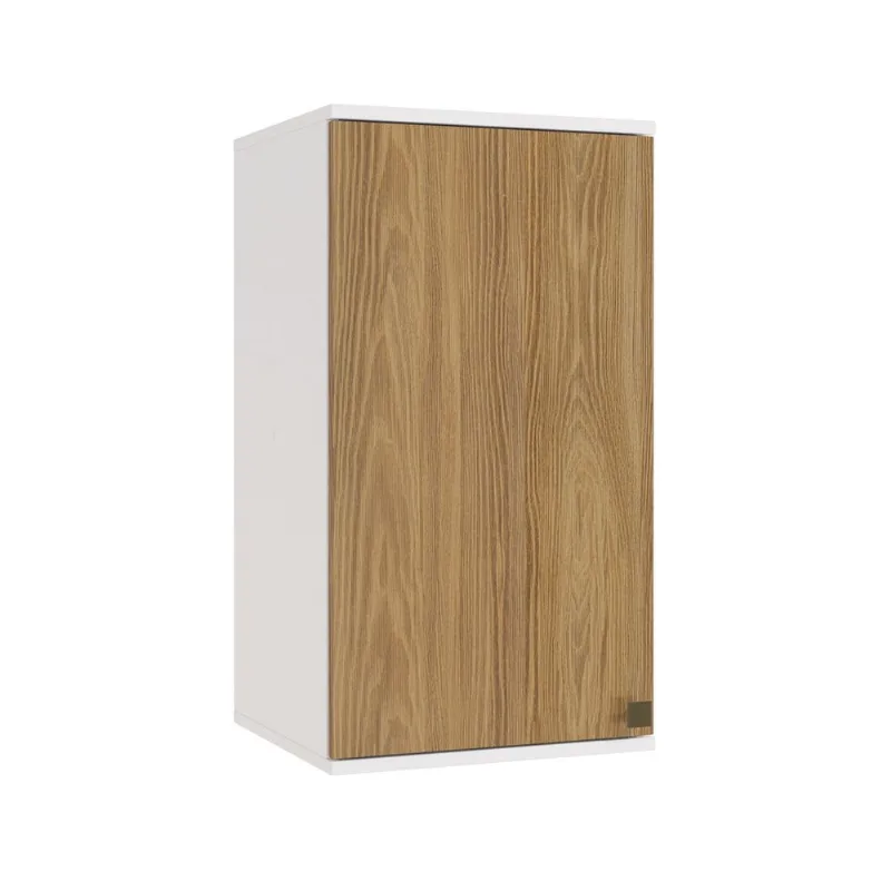 Armário Aéreo Celeste Kappesberg 100% MDF 1 Porta Branco/Nogueira 40cm