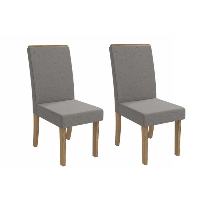 Cadeira Sala de Jantar 2CAD142CN Kit 2 Un Canela/Boucle Cinza - Kappesberg