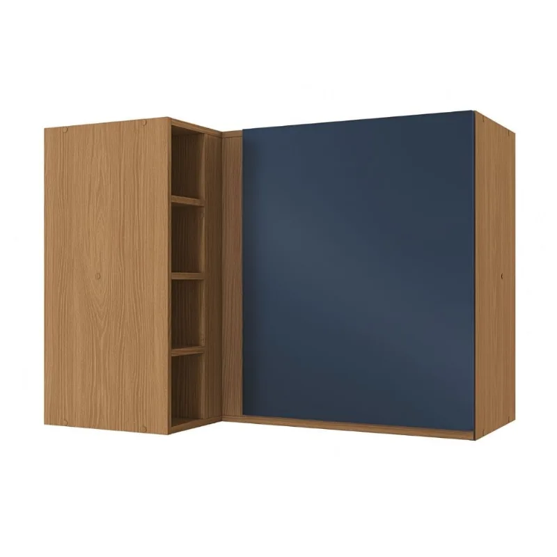 Armário Aéreo de Canto 1 Porta 98cm R647 Kappesberg AÉREO 1 PORTA CANTO 98CM ACAB CANELA/AZUL PROFUNDO