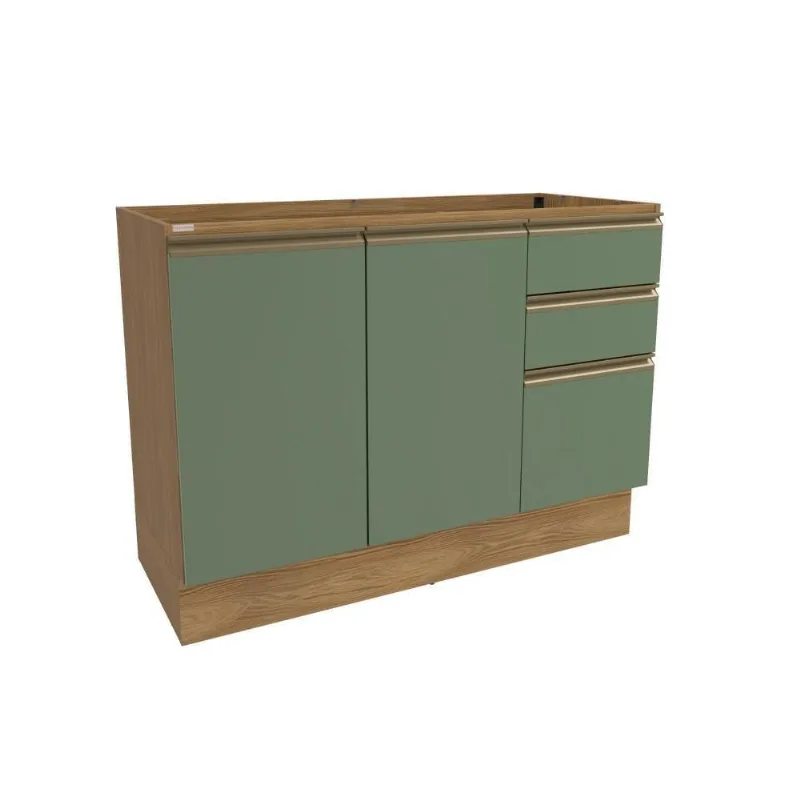 Balcão De Pia Celeste Kappesberg 100% Mdf 2 Portas 3 Gavetas
