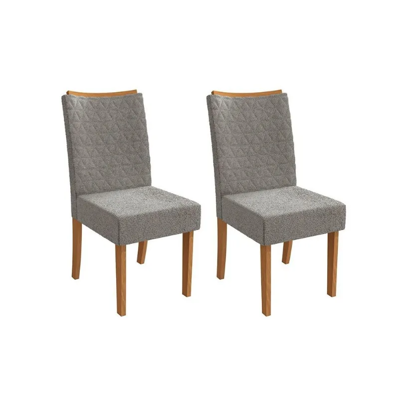 Cadeira Sala de Jantar 2CAD129 Kit 2 Un Canela/Boucle Cinza - Kappesberg
