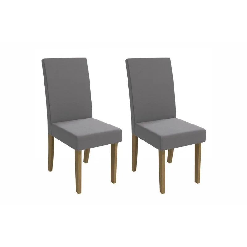 Cadeira Sala de Jantar 2CAD131 Kit 2 Un Canela/Suede Cinza - Kappesberg