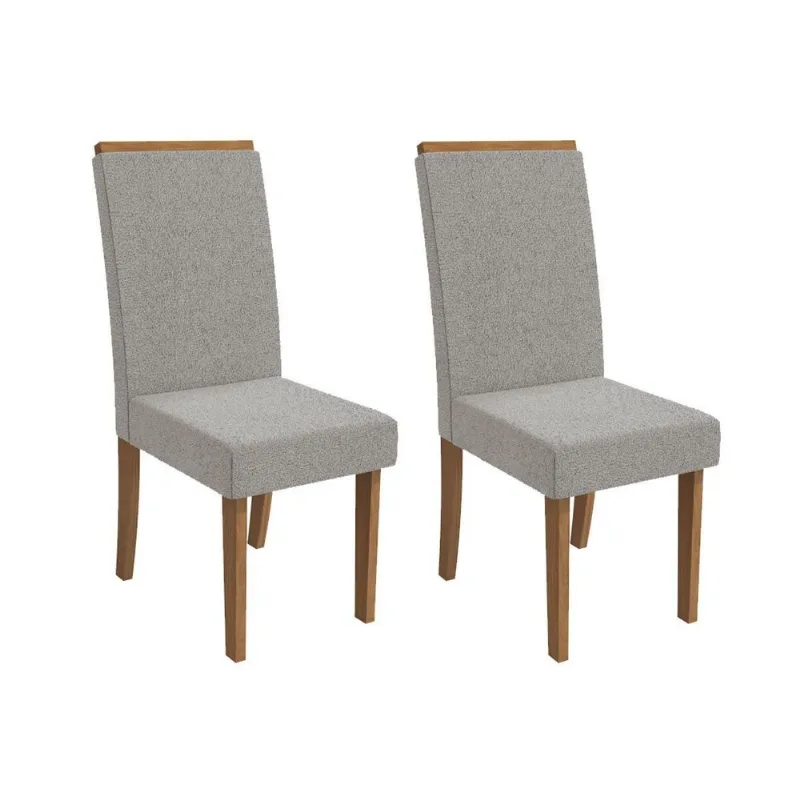 Cadeira Sala de Jantar Íris 2CAD142 Madeirado Kit 2 Un Canela/Boucle Cinza - Kappesberg