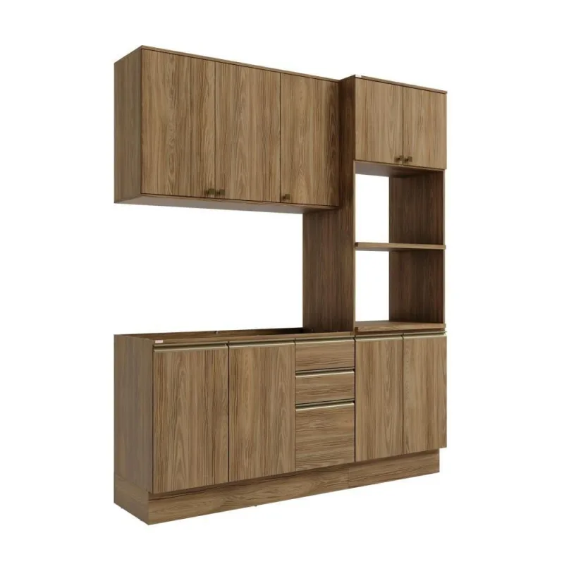 Cozinha Compacta Celeste Kappesberg 100% Mdf Nogueira 190cm - Kappesberg