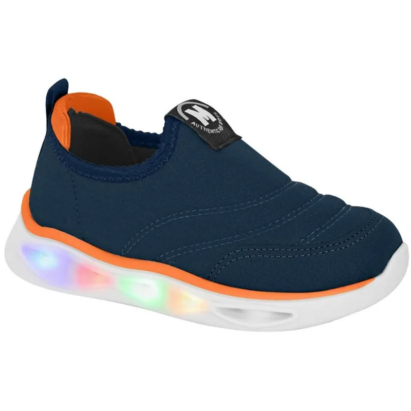 Tênis Infantil Molekinho Com Led Lycra Neoplex Marinho 2620.103 - 25