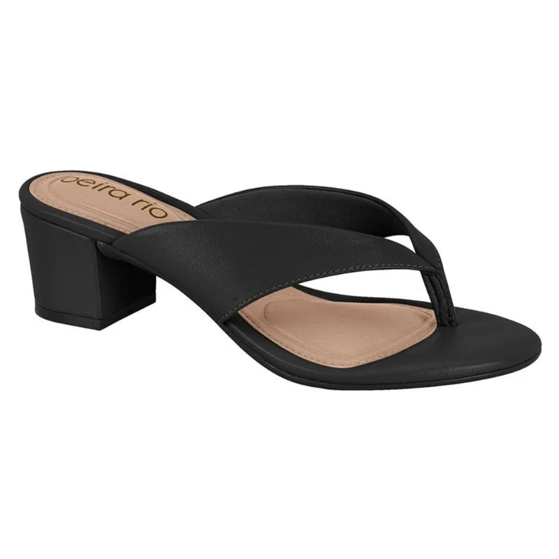 Tamanco feminino dedo beira rio 8246.1159 salto bloco 5 cm