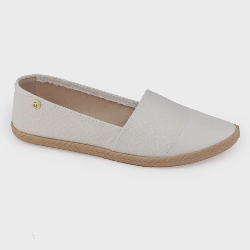 Sapatilha Casual Fem Moleca 5287.278 tecido rústico verniz