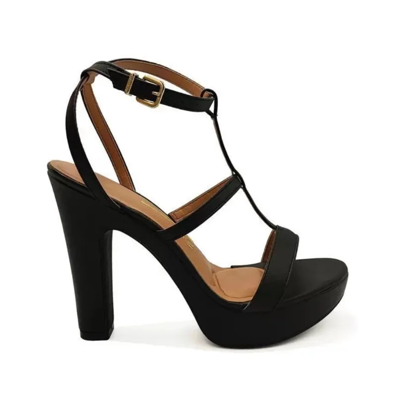 Sandália Fem Vizzano Meia-Pata Salto Grosso Preto 6292.249
